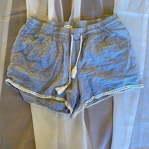 Maurices - L - Double Layered Shorts - Blue & White